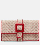 Manolo Blahnik Maycap raffia-effect clutch