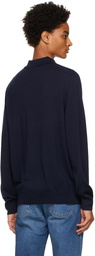 Lacoste Navy Merino Wool Long Sleeve Polo