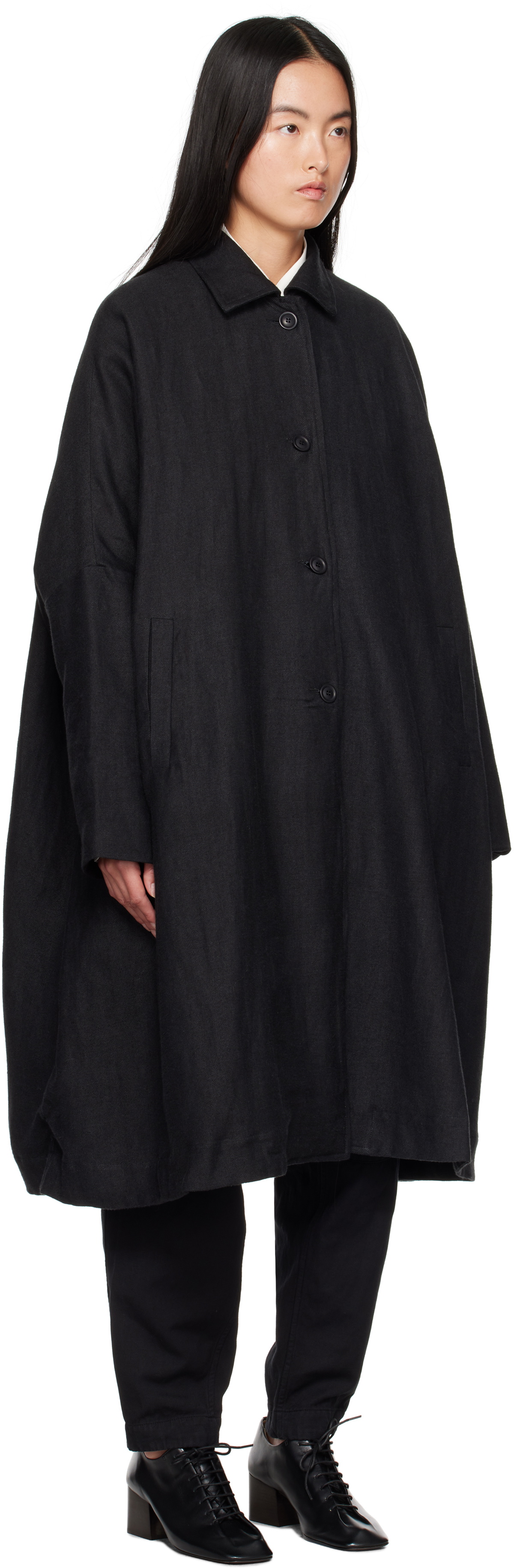 CASEY CASEY Black Atomless Coat CASEY CASEY