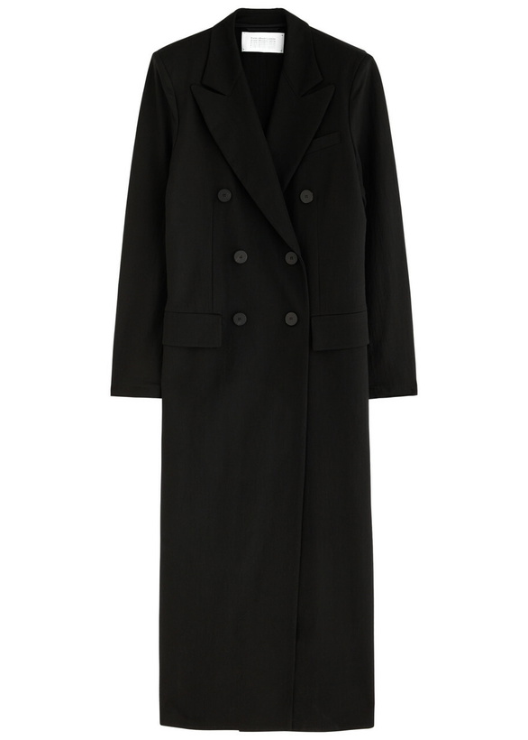 Photo: Harris Wharf London Double-breasted Woven Coat Black