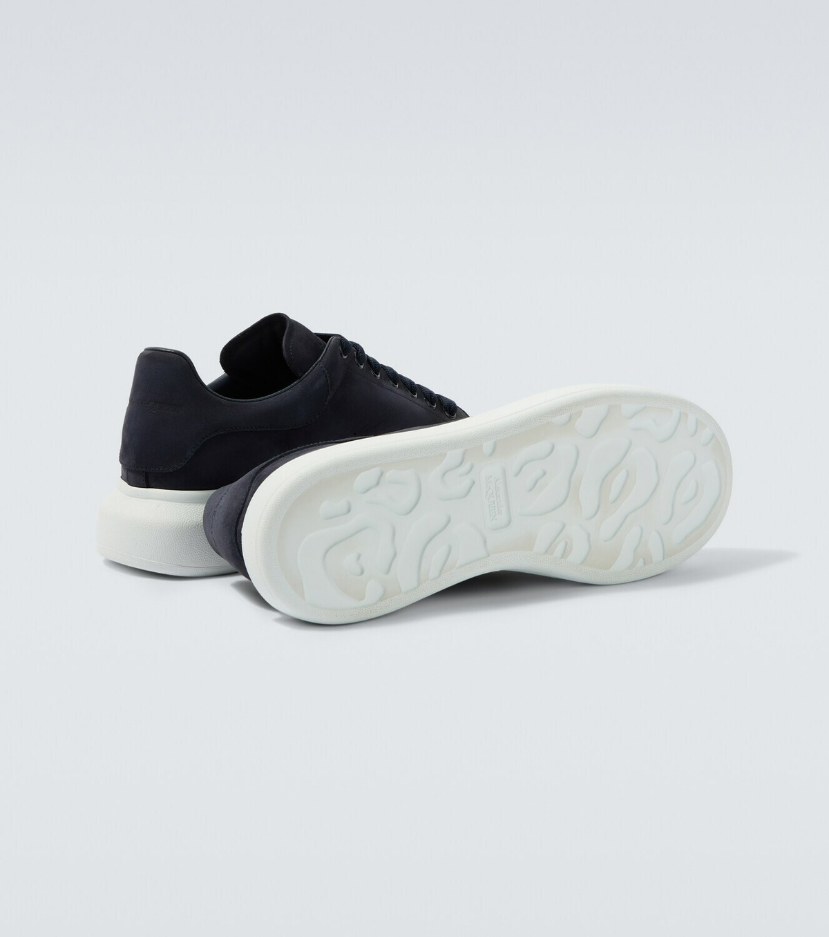 McQueen Oversized suede-trimmed leather sneakers