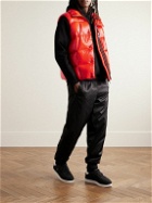 Moncler Genius - adidas Originals Tech Jersey-Trimmed Quilted Glossed-Shell Down Gilet - Orange