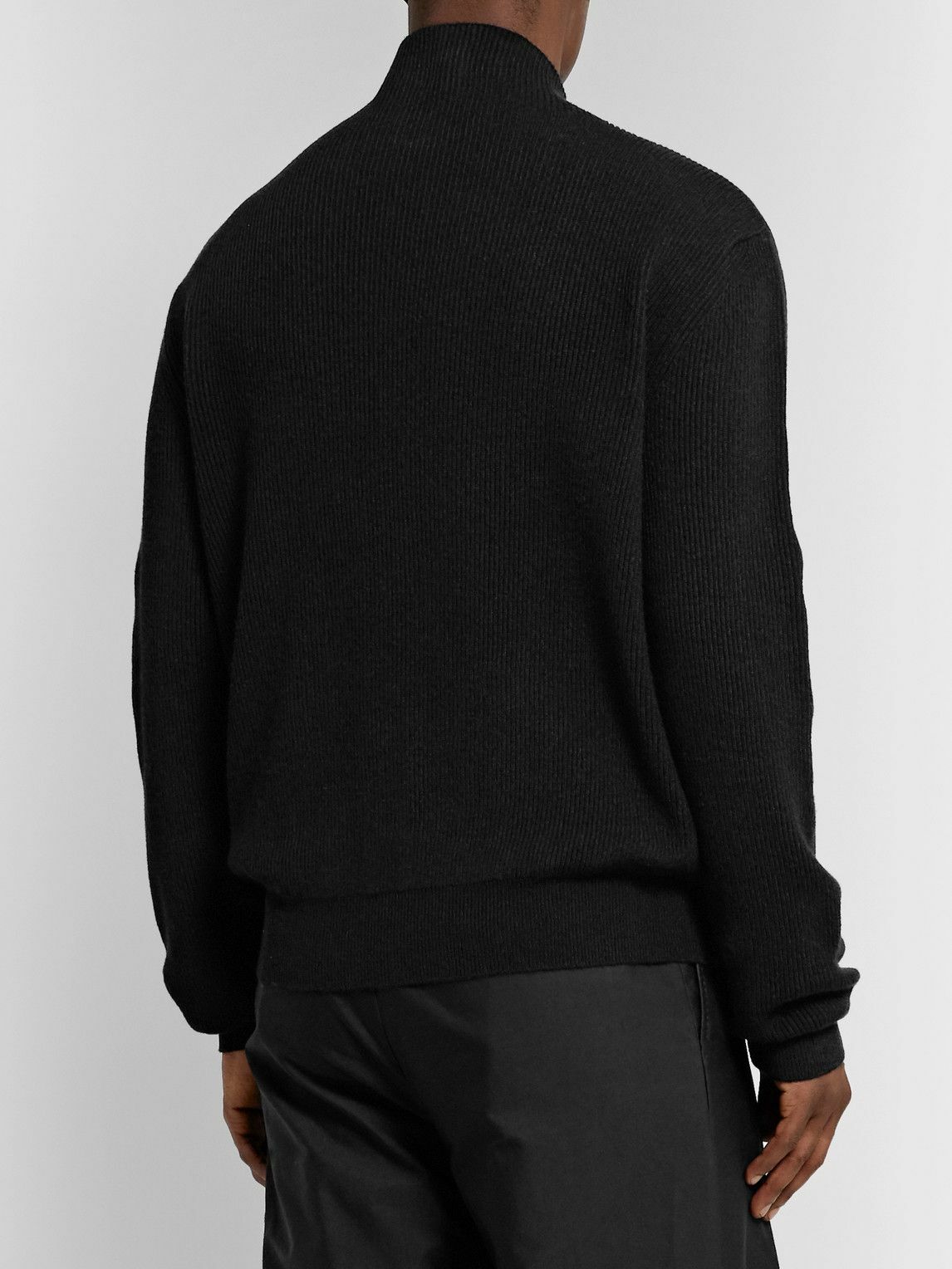 The Row Daniel Ribbed Cashmere Rollneck Sweater Black The Row