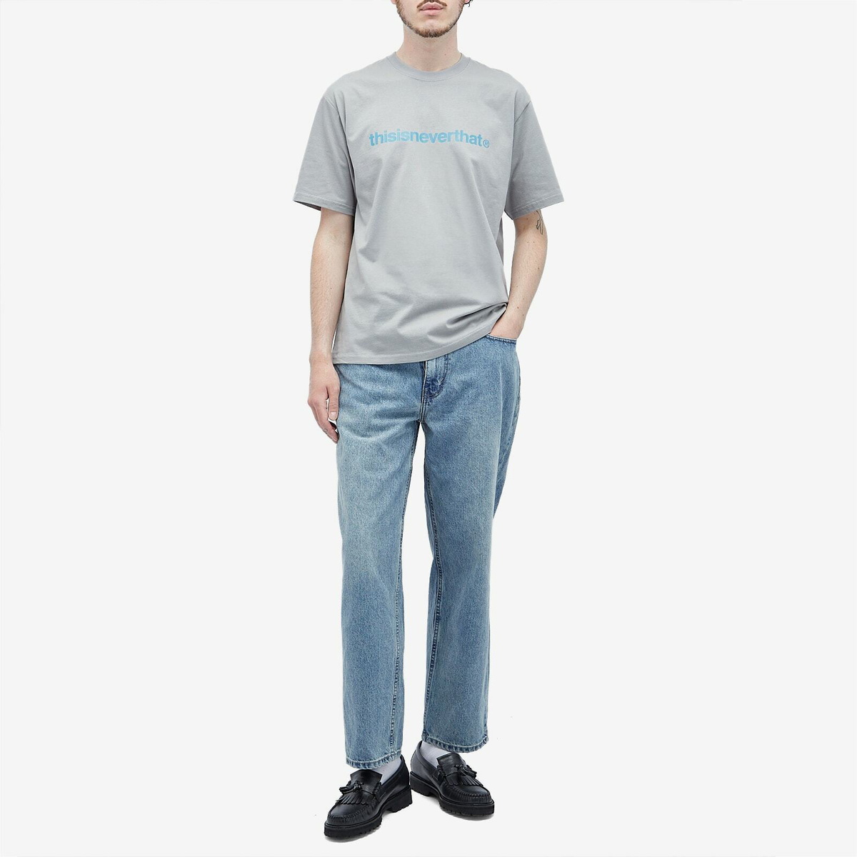 thisisneverthat Men's Loose Fit Jeans in Washed Blue