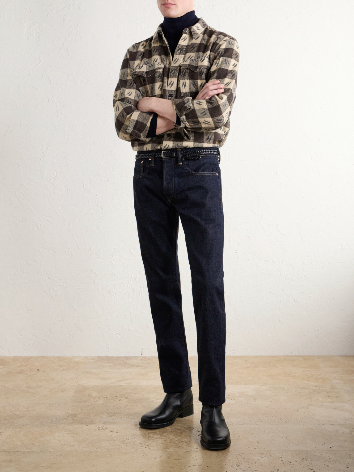 RRL - Checked Brushed Cotton-Twill Shirt - Brown