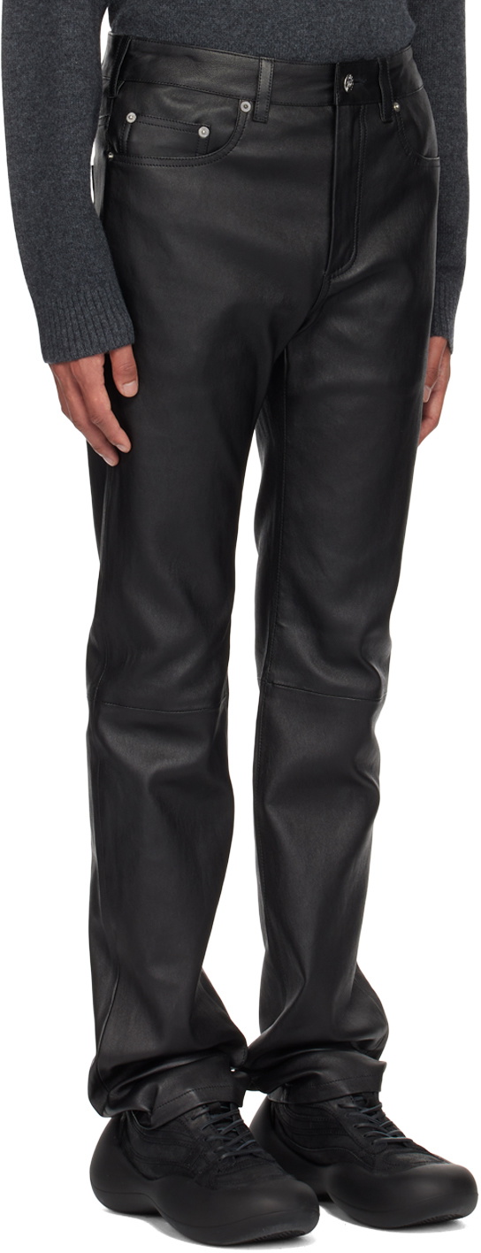 JW Anderson Black Slim-Fit Leather Pants JW Anderson