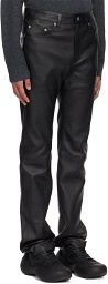 JW Anderson Black Slim-Fit Leather Pants