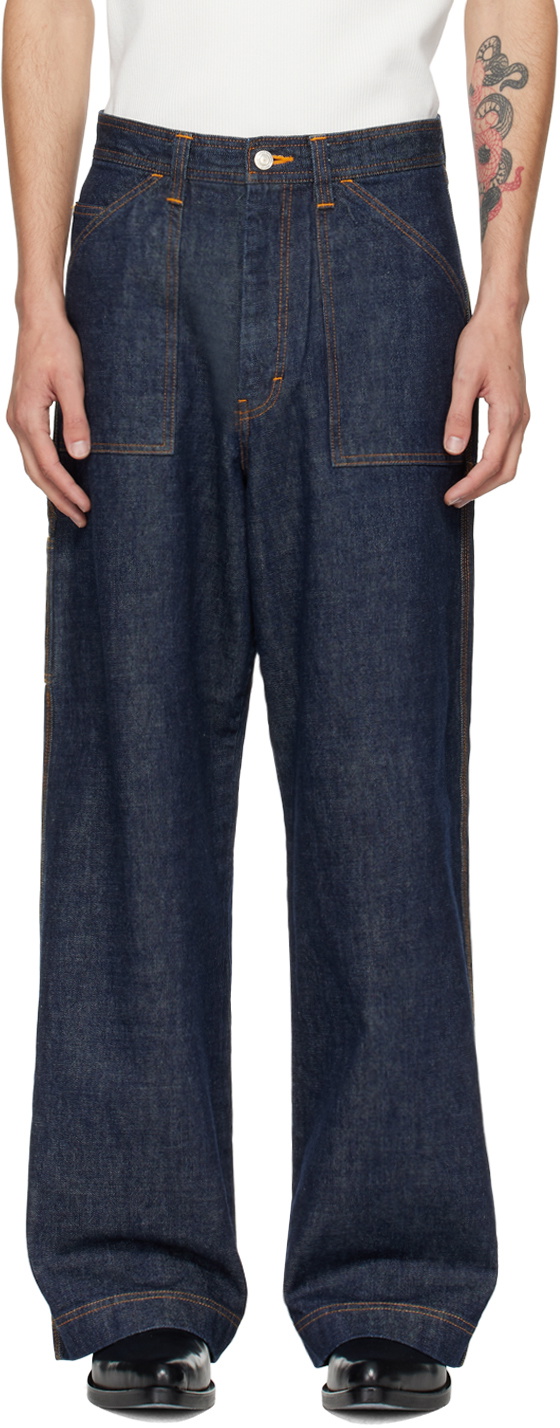 RICE NINE TEN Blue Heart Icon Painter Jeans