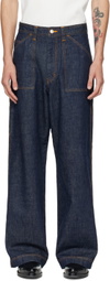 RICE NINE TEN Blue Heart Icon Painter Jeans