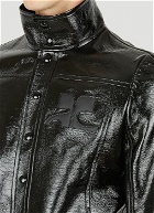 Vinyl Logo Patch Jacket in Black