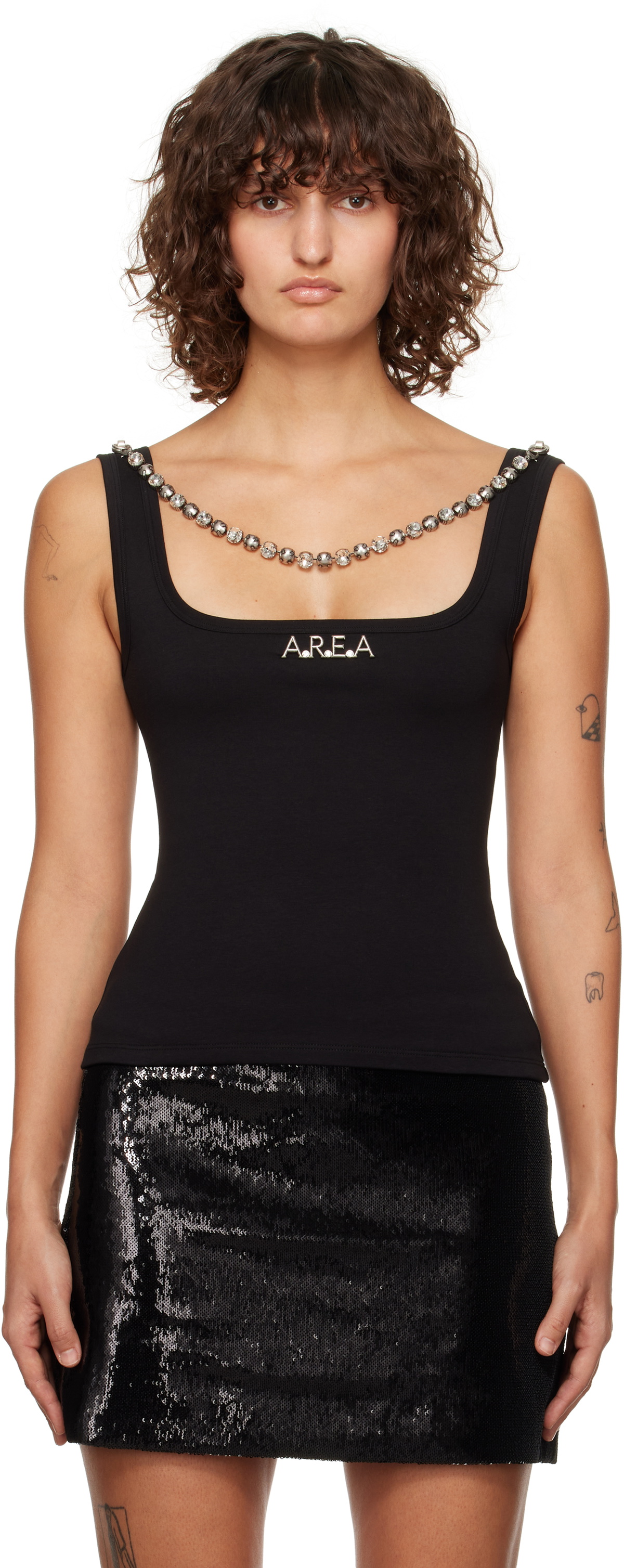 AREA Black 'AREA' Nameplate Tank Top