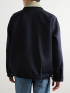 Sacai - Shell-Trimmed Padded Brushed-Wool Overshirt - Blue