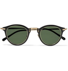 Mr Leight - Stanley S Round-Frame Acetate and Gold-Tone Titanium Sunglasses - Black