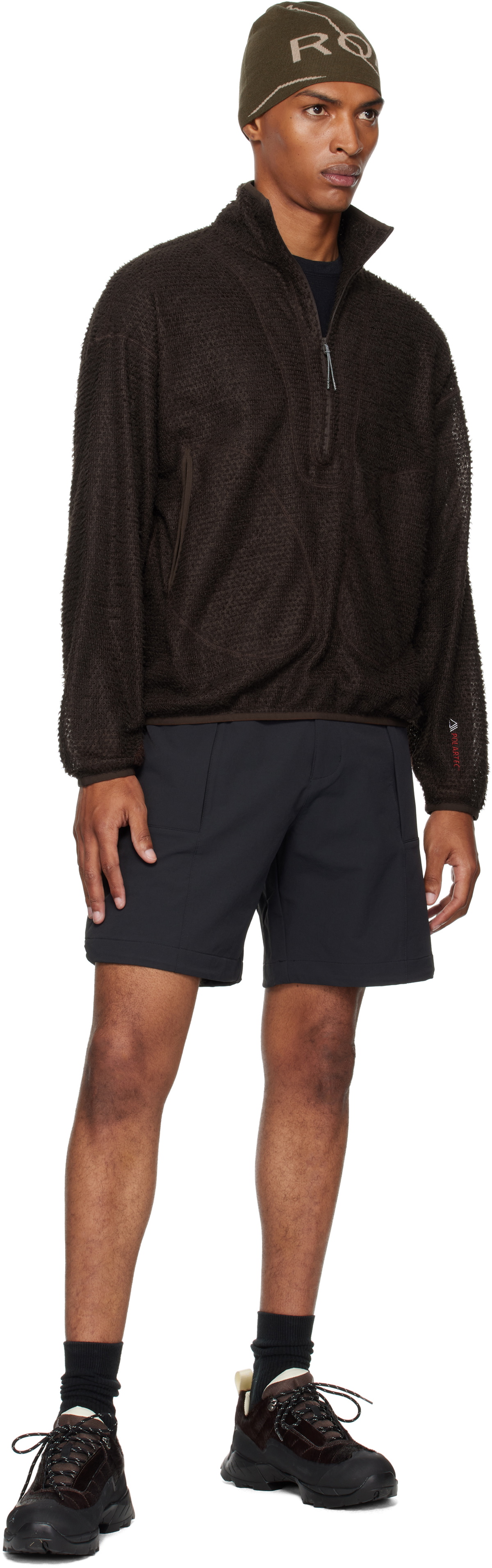 ROA Brown Alpha Direct Half Zip Sweater