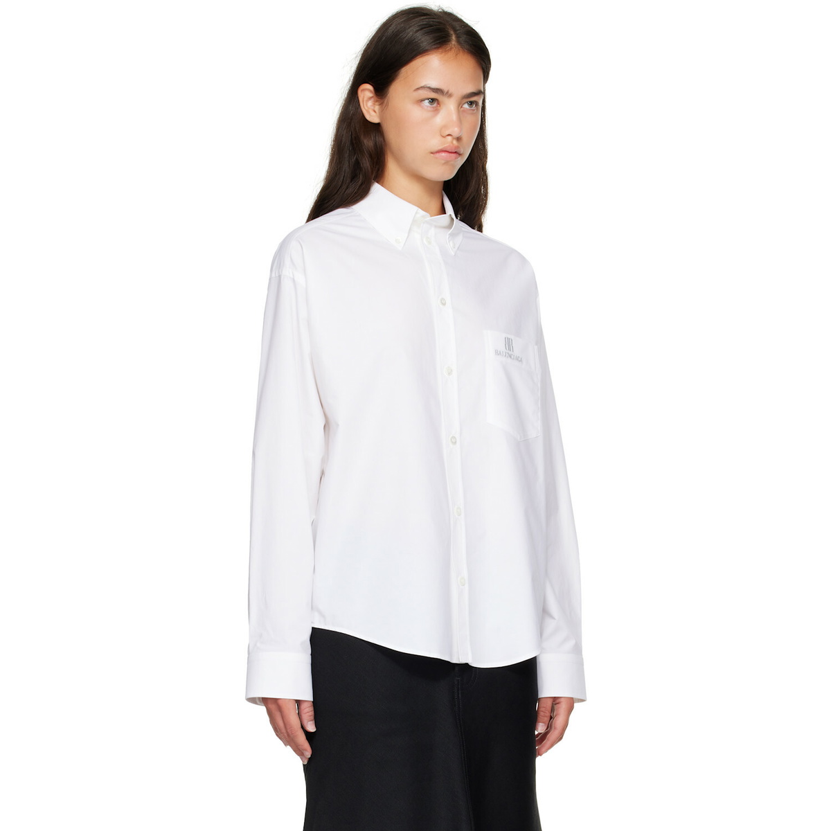 Balenciaga White L/S Large Fit Shirt