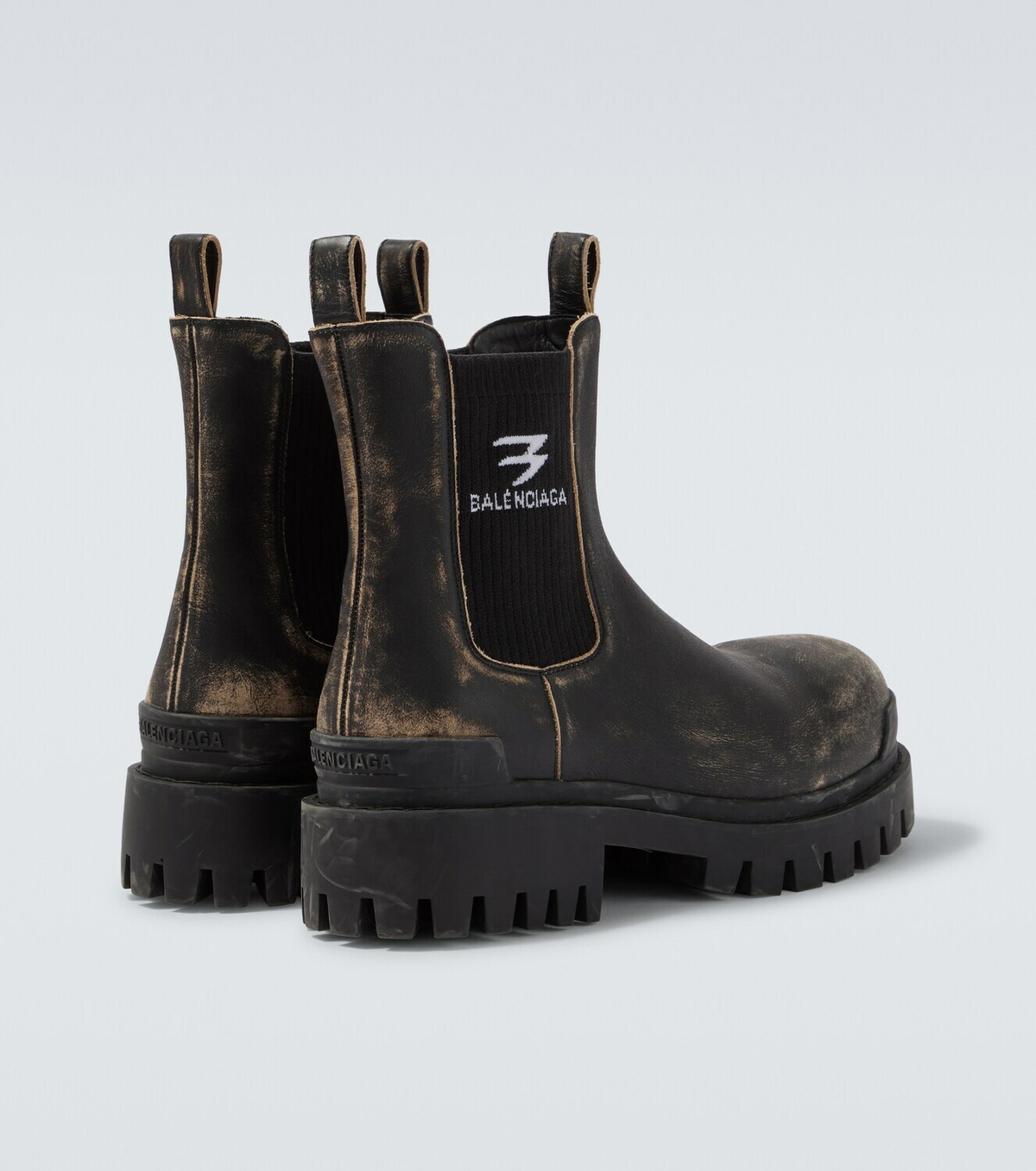 Balenciaga Strike distressed leather Chelsea boots