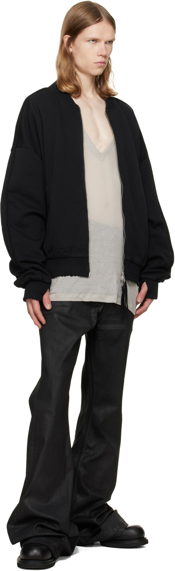 thom/krom Black MSJ 705 Bomber Jacket