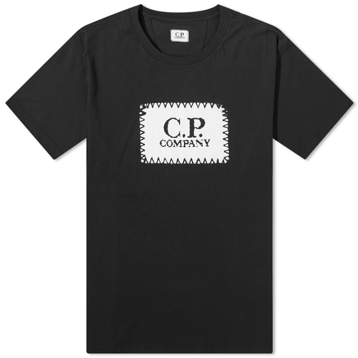 Photo: C.P. Company Men's Label Logo T-Shirt in Black