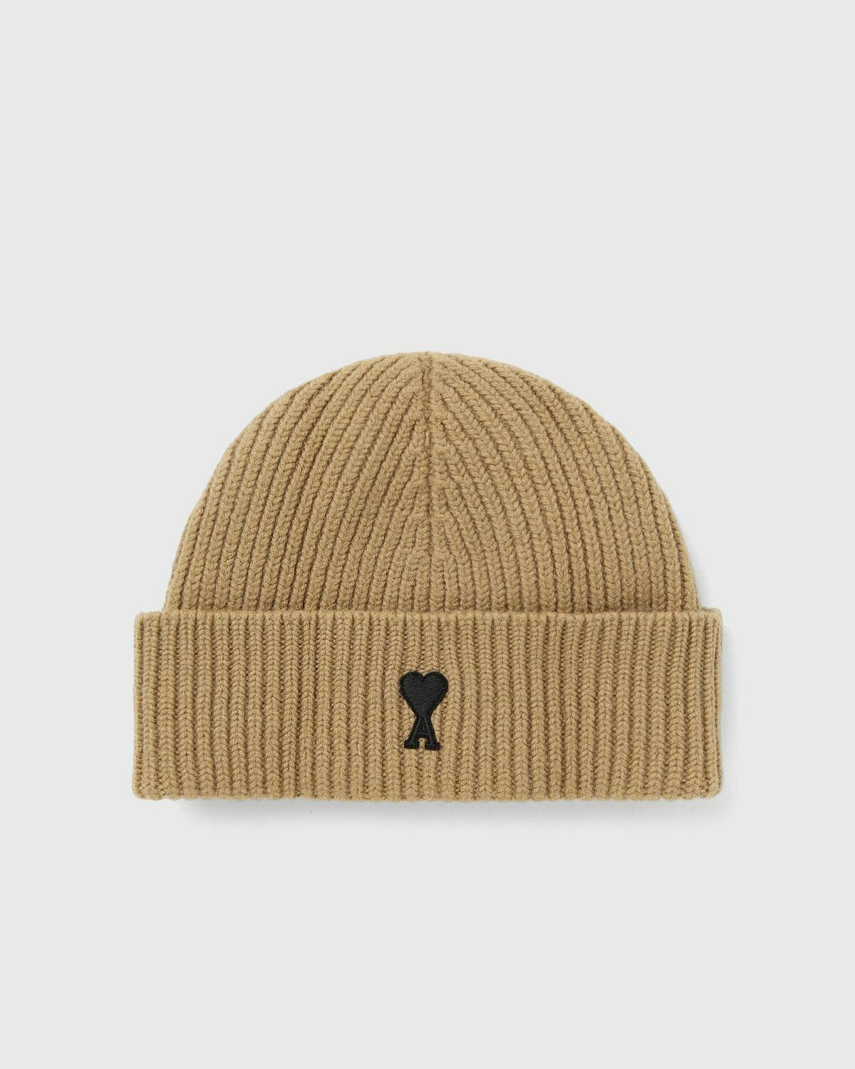 AMI Paris AMI DE COEUR BEANIE Beige Mens Beany