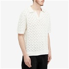 Daily Paper Men's Yinka Relaxed Short Sleeve Polo Shirt in White