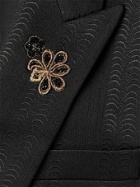 SAINT LAURENT - Slim-Fit Wool, Silk and Cotton-Blend Jacquard Suit Jacket - Black