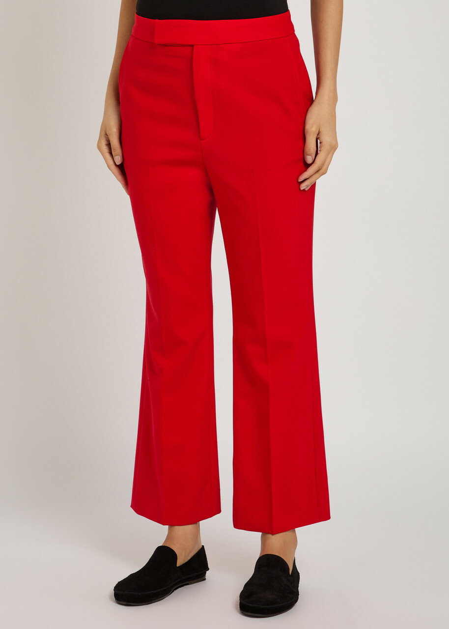 Maria Mcmanus High-waisted Stretch-wool Trousers Red