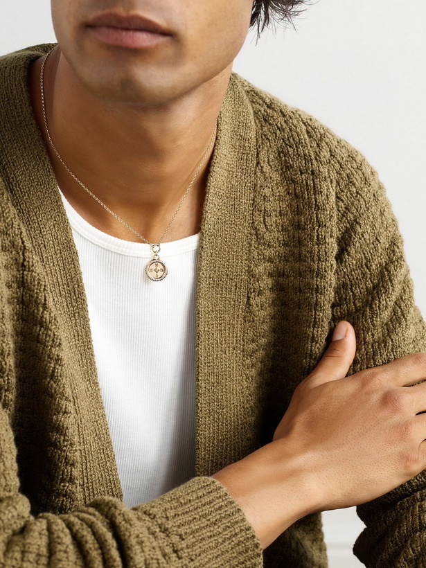 Photo: Foundrae - Internal Compass 18-Karat Gold Diamond Pendant Necklace