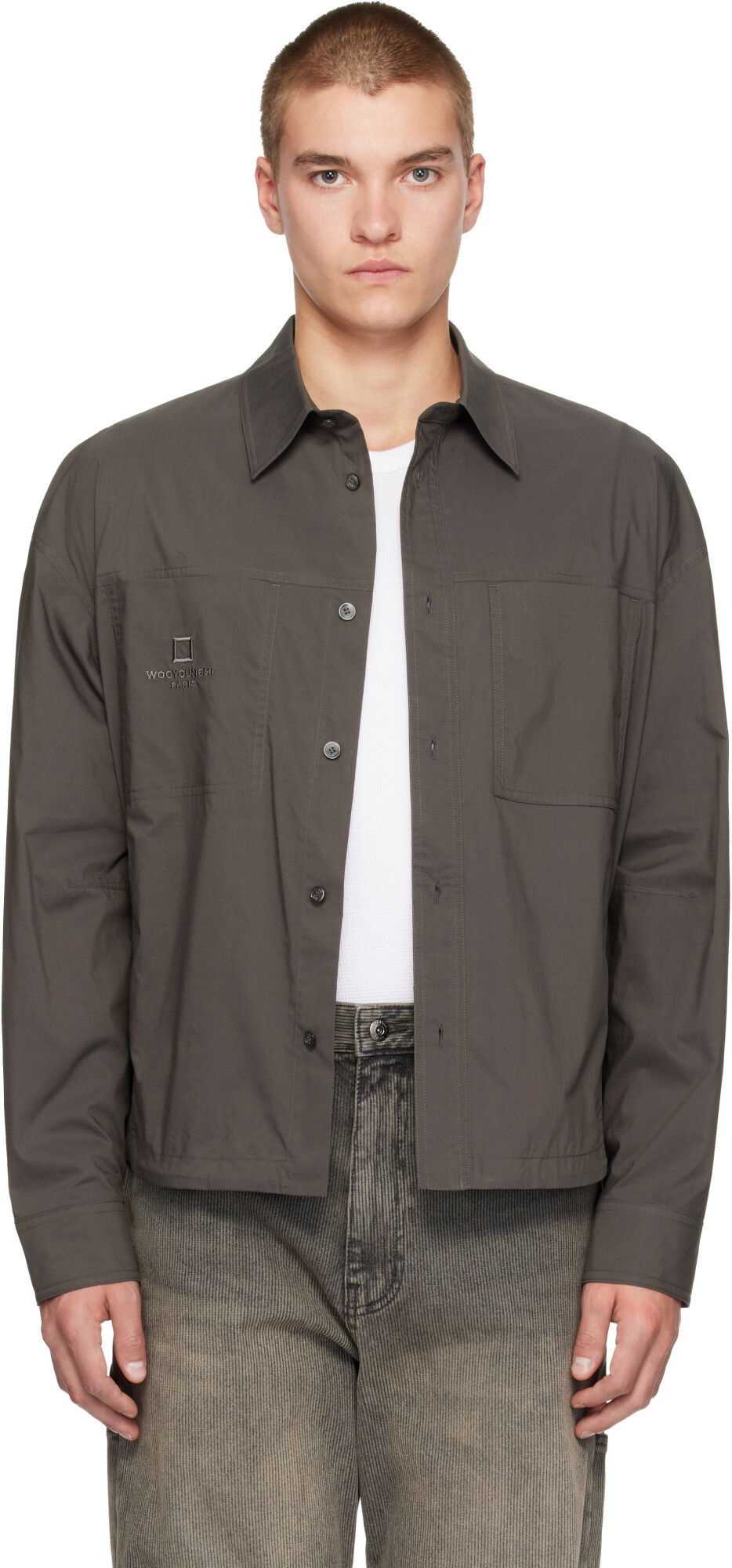 WOOYOUNGMI Gray Chest Pocket Shirt