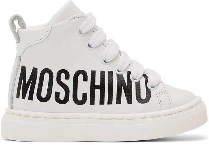 Photo: Moschino Baby White Maxi Logo Sneakers