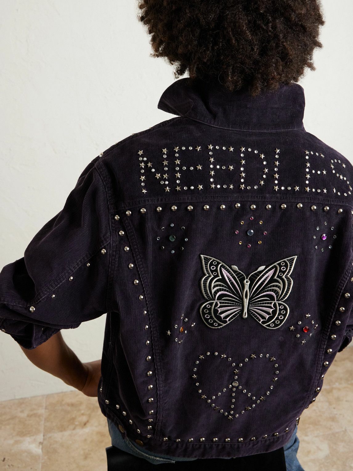 Needles - Studded Cotton-Blend Corduroy Jacket - Black