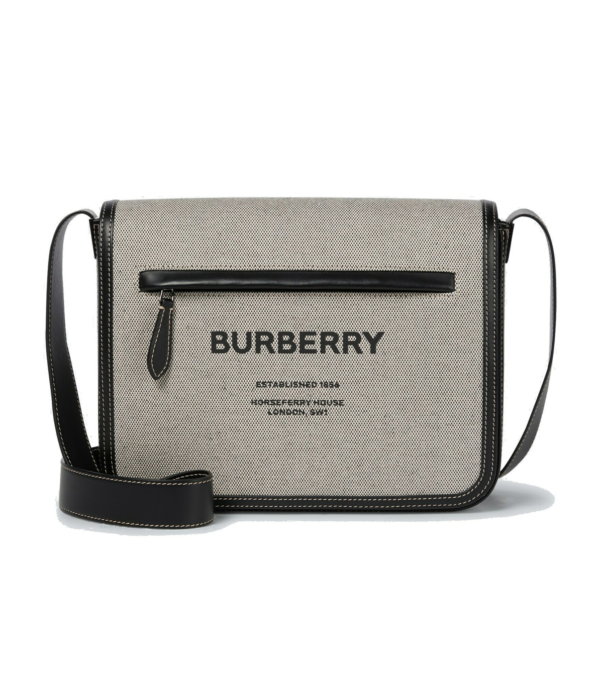 Burberry Crossbody Bag freddie Men Fabric Beige Black