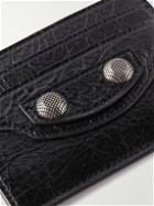 Balenciaga - Le Cagole Embellished Cracked-Leather Cardholder