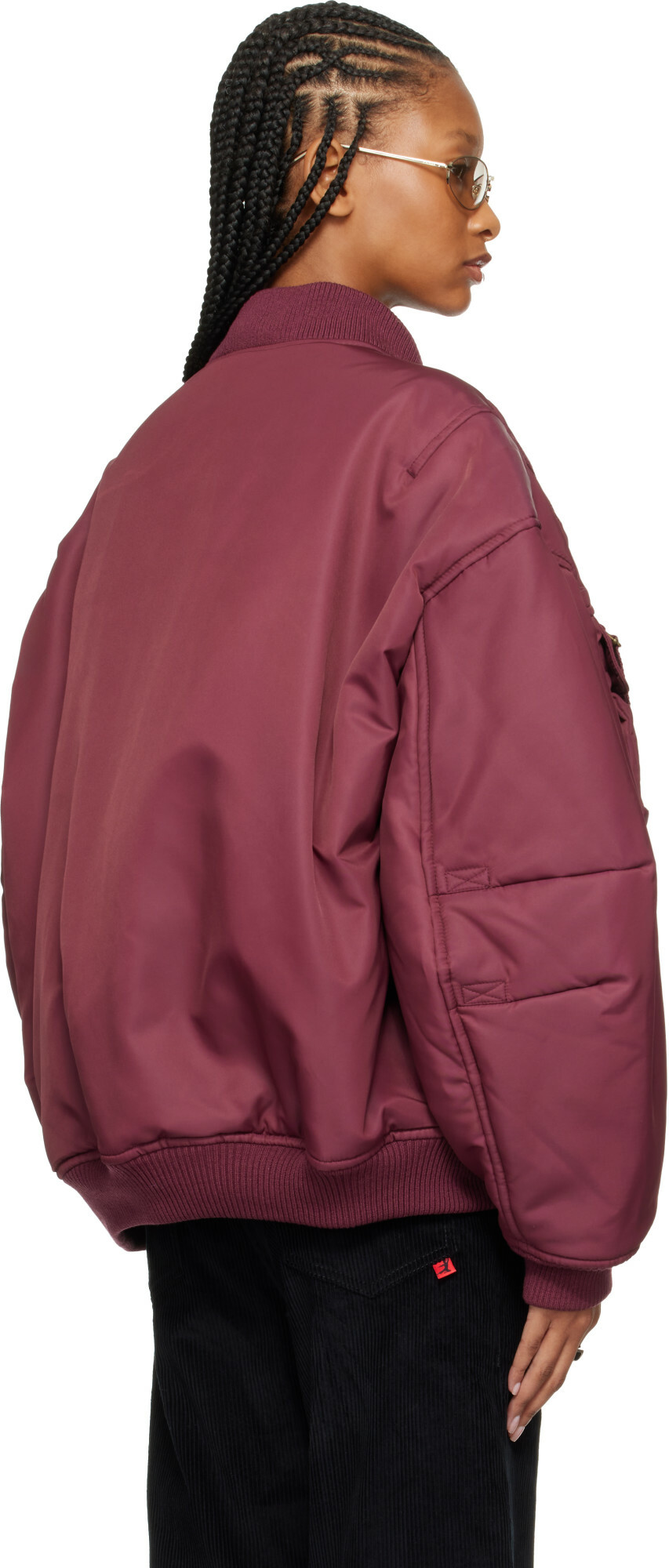 LU'U DAN Burgundy Aviator Bomber Jacket