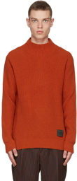 Paul Smith Orange Wool Mock Neck Sweater