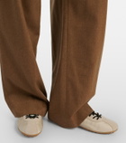 Tod's Suede-trimmed satin sneakers