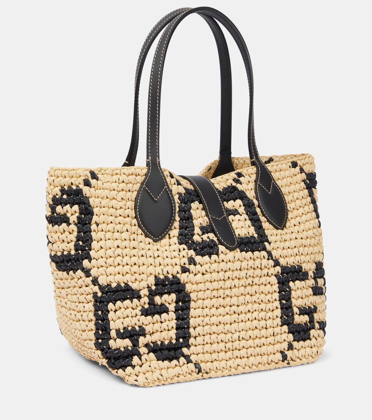 Gucci Summer Medium leather-trimmed basket bag Gucci