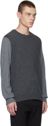 Theory Grey Two-Tone Crewneck Sweater