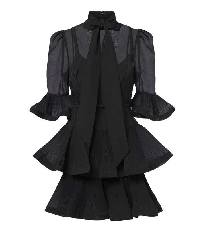 Photo: Zimmermann Pleated tie-neck minidress