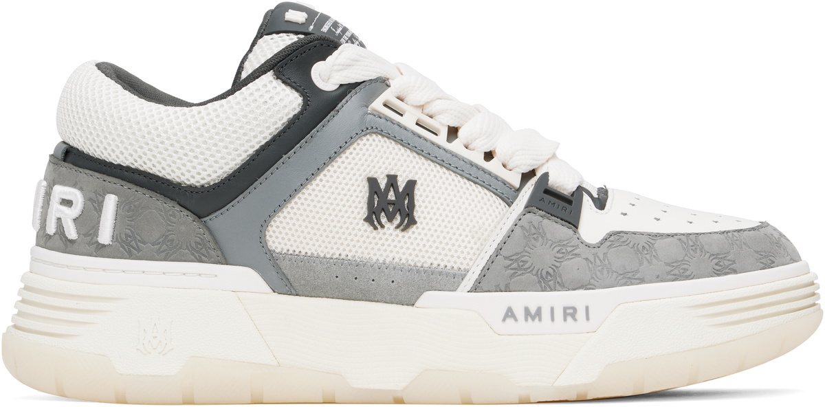AMIRI White & Gray MA Quad Debossed Nubuck MA-1 Sneakers Amiri