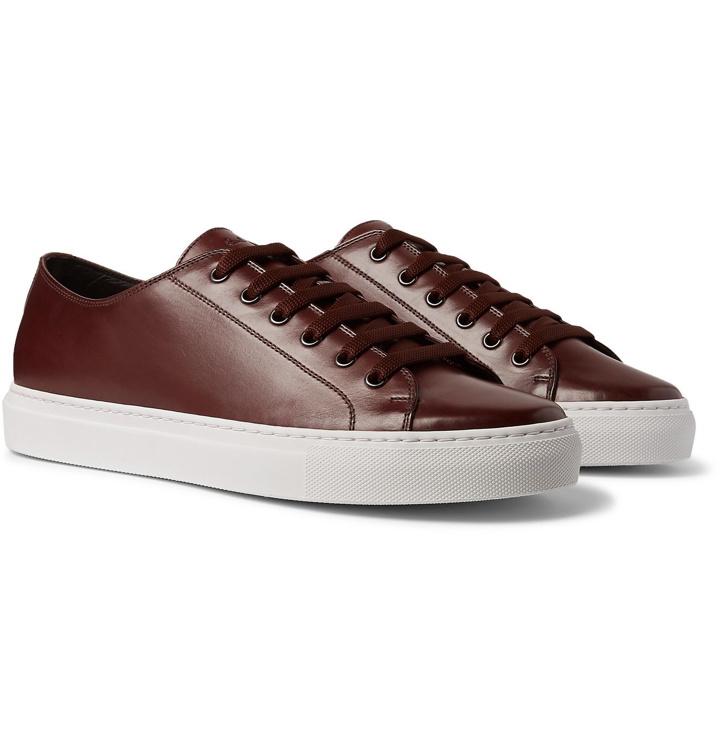 Photo: Paul Smith - Sotto Burnished-Leather Sneakers - Brown