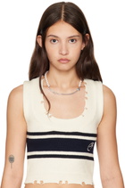 AMBUSH White & Silver Pearl Chain Mix Necklace