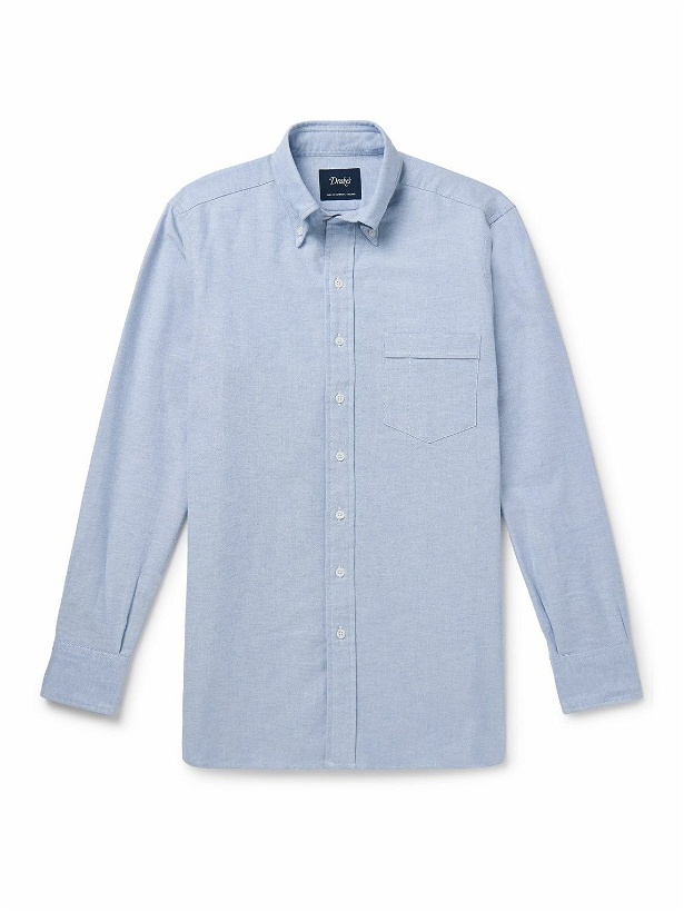 Photo: Drake's - Slim-Fit Button-Down Collar Cotton Oxford Shirt - Blue
