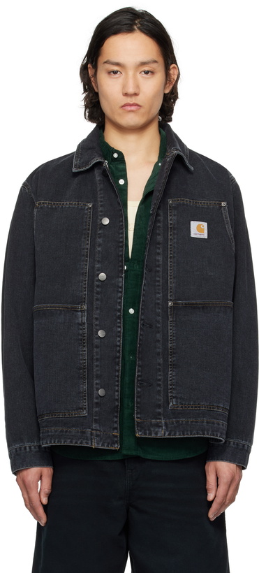 Photo: Carhartt Work In Progress Black OG Double Front Denim Jacket