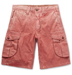 Incotex - Herringbone Washed-Cotton Cargo Shorts - Men - Brick