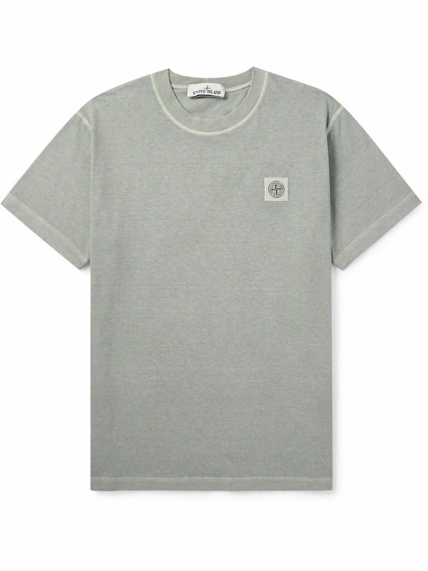 Photo: Stone Island - Logo-Appliquéd Cotton-Jersey T-Shirt - Green