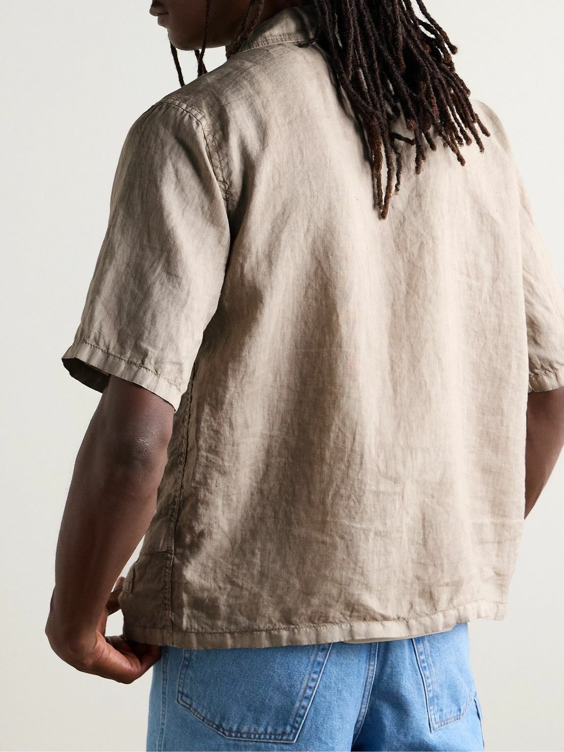 Aspesi - Camp-Collar Linen Shirt - Neutrals