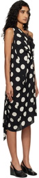 Junya Watanabe Black & Off-White Printed Lace Minidress