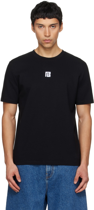 Photo: Balmain Black Embroidered Logo T-shirt