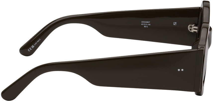 Dries Van Noten SSENSE Exclusive Brown Linda Farrow Edition Circle Sunglasses