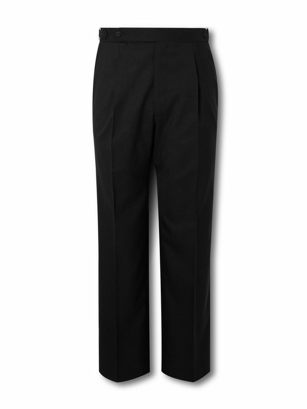 Photo: Stòffa - Straight-Leg Pleated Wool Trousers - Black